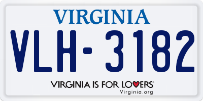 VA license plate VLH3182