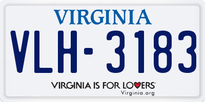 VA license plate VLH3183