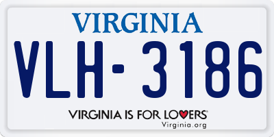 VA license plate VLH3186
