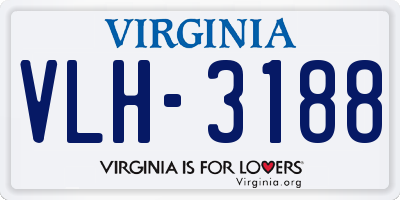 VA license plate VLH3188