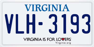 VA license plate VLH3193