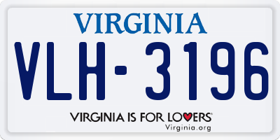 VA license plate VLH3196