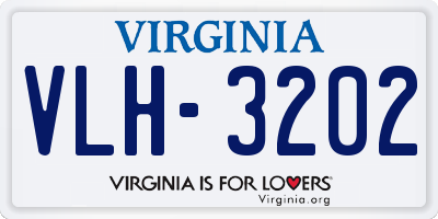 VA license plate VLH3202