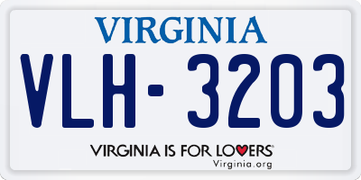 VA license plate VLH3203