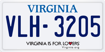 VA license plate VLH3205