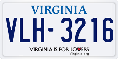 VA license plate VLH3216
