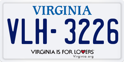 VA license plate VLH3226