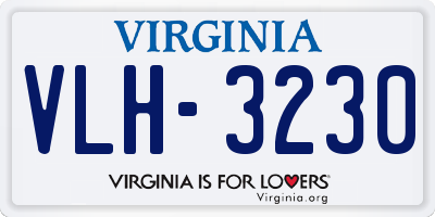 VA license plate VLH3230
