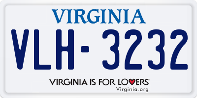 VA license plate VLH3232