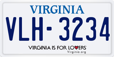 VA license plate VLH3234