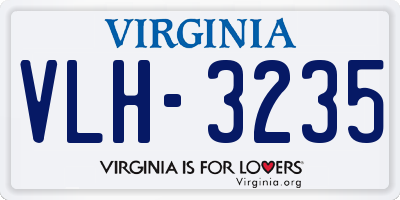 VA license plate VLH3235