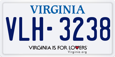 VA license plate VLH3238