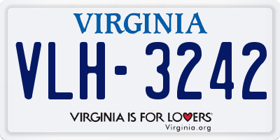 VA license plate VLH3242