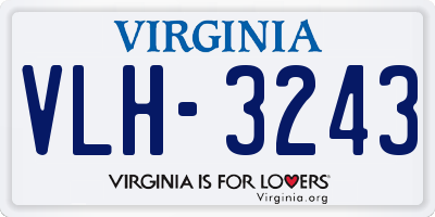 VA license plate VLH3243