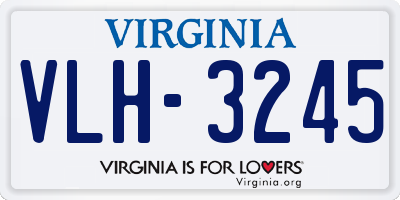 VA license plate VLH3245