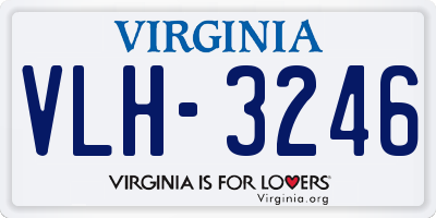 VA license plate VLH3246