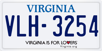 VA license plate VLH3254