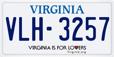 VA license plate VLH3257