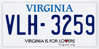 VA license plate VLH3259