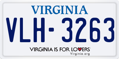 VA license plate VLH3263