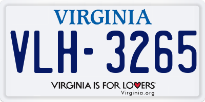 VA license plate VLH3265