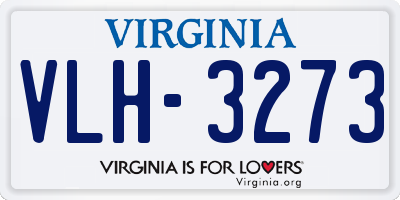 VA license plate VLH3273
