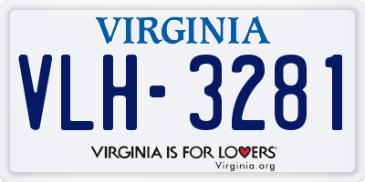VA license plate VLH3281