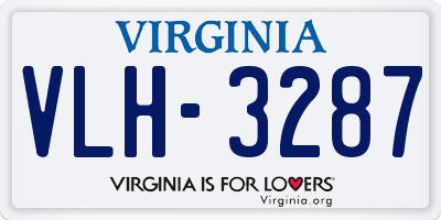 VA license plate VLH3287