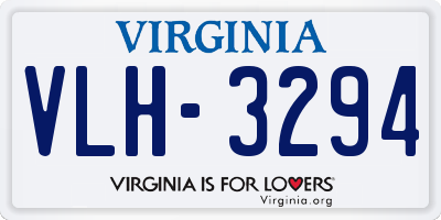 VA license plate VLH3294