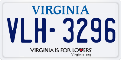 VA license plate VLH3296