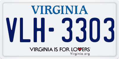 VA license plate VLH3303