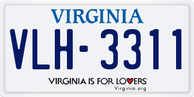 VA license plate VLH3311