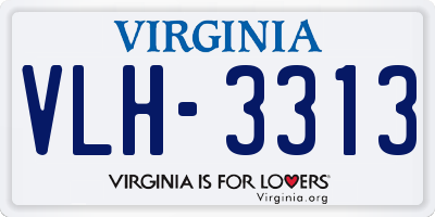 VA license plate VLH3313