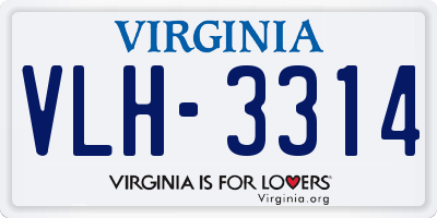 VA license plate VLH3314