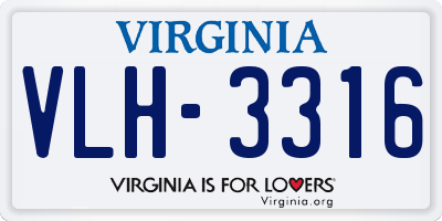 VA license plate VLH3316