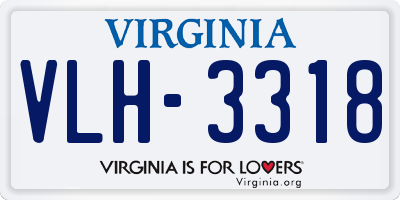 VA license plate VLH3318
