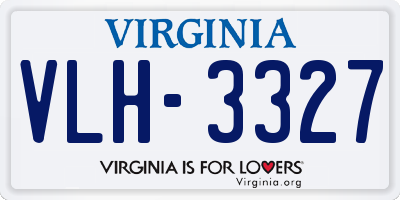 VA license plate VLH3327