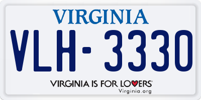 VA license plate VLH3330
