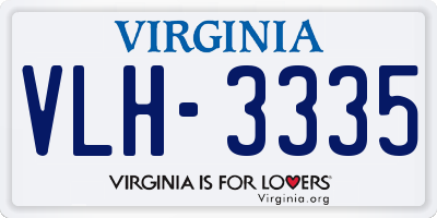 VA license plate VLH3335