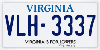 VA license plate VLH3337