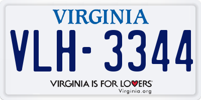 VA license plate VLH3344