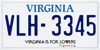 VA license plate VLH3345