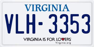 VA license plate VLH3353