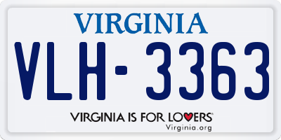 VA license plate VLH3363