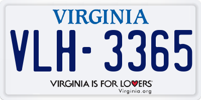 VA license plate VLH3365