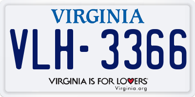 VA license plate VLH3366
