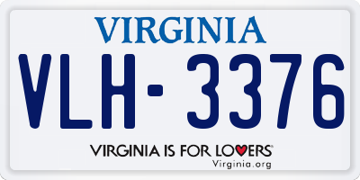 VA license plate VLH3376