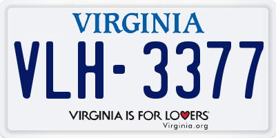 VA license plate VLH3377