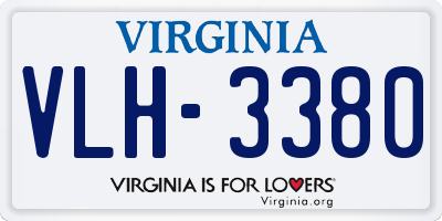 VA license plate VLH3380