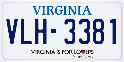 VA license plate VLH3381